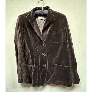 Vintage Gump's San Francisco Roth-Le Cover Size 10 Crushed Velvet Blazer Brown